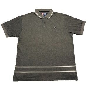 Chaps Ralph Lauren Polo Shirt XL Brown Striped Hem‎ Cotton Classic Fit